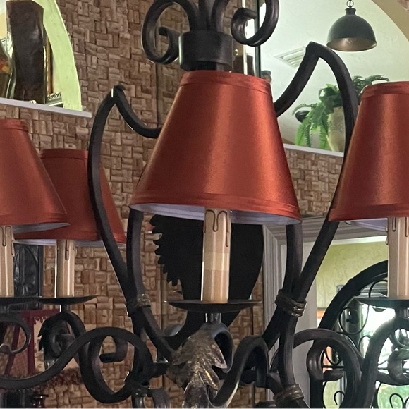 SOLD LIKE New Copper Silk Chandelier Lamp Shades 5” x 3” x 6” SOLD - Picture 5 of 7